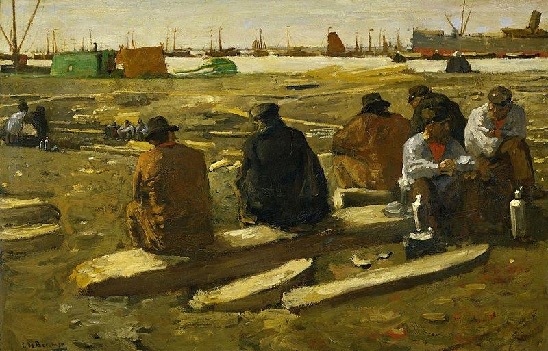 George Hendrik Breitner Lunch Break at the Building Site in the Van Diemenstraat in Amsterdam oil painting image
